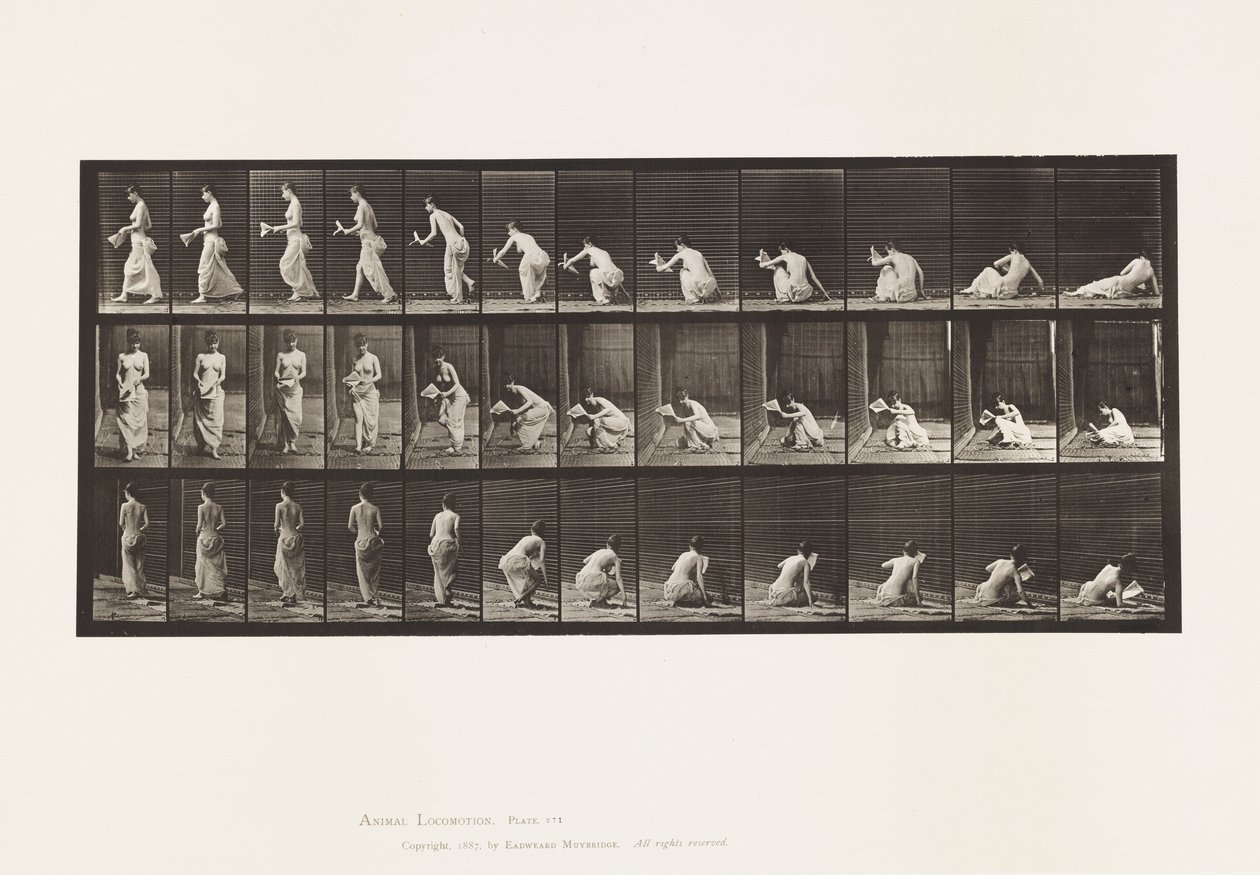 Plate 271. Arising from the Ground with a Paper in Left Hand by Eadweard Muybridge