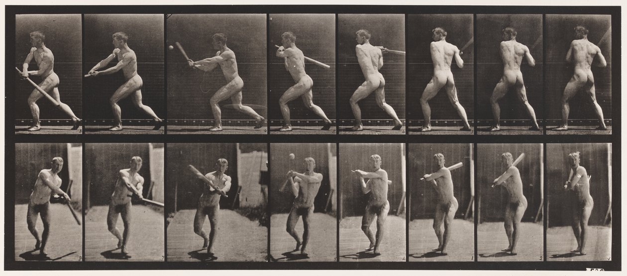 Plate 278. Base-ball; Batting by Eadweard Muybridge