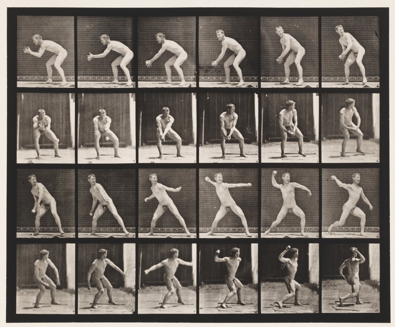 Base-ball; Catching and Throwing by Eadweard Muybridge