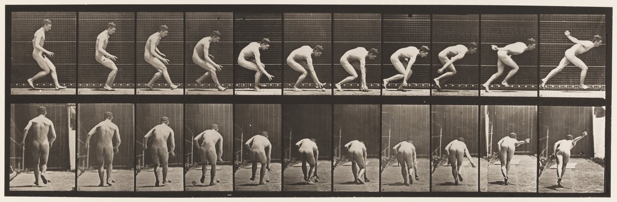 Base-ball; Running and Picking Up Ball by Eadweard Muybridge