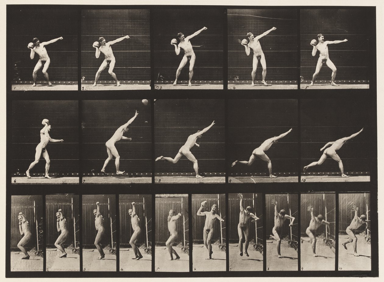 Plate 314. Heaving a 20-lb Rock by Eadweard Muybridge