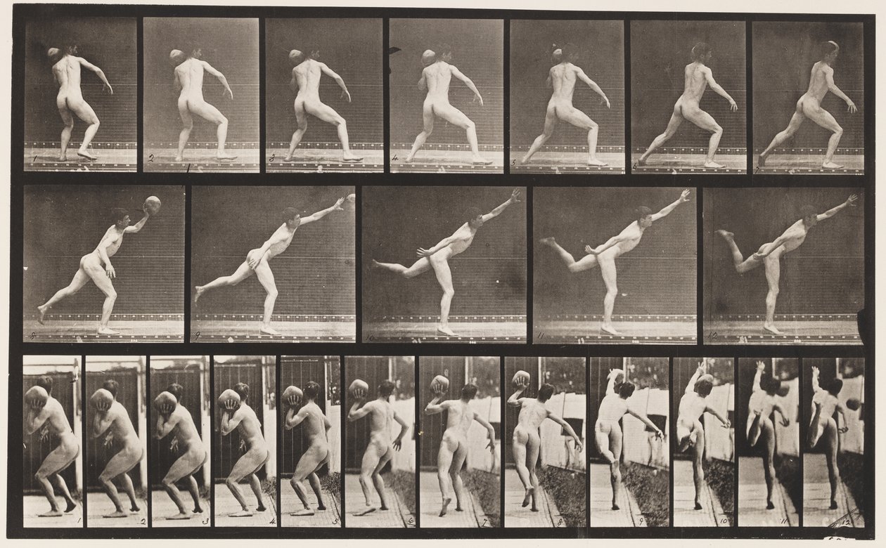 Heaving a 20-lb Rock by Eadweard Muybridge