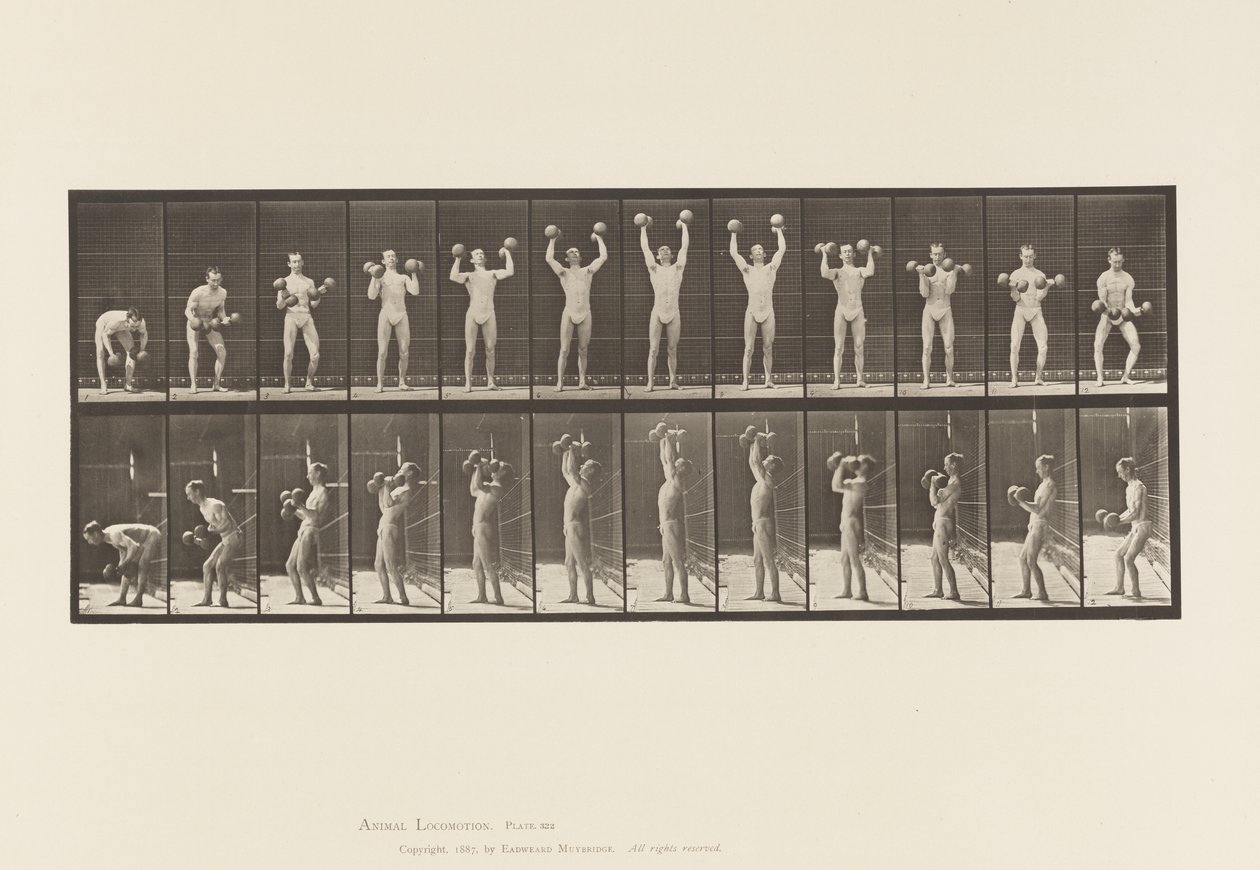 Man Lifting Dumbbells by Eadweard Muybridge