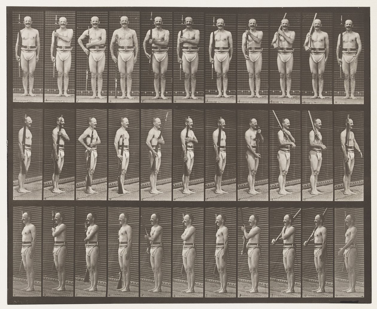 Shoulder, Order, and Carry Arms by Eadweard Muybridge