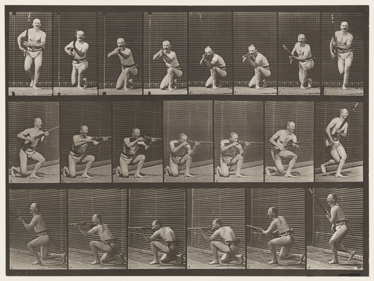 Kneeling, Firing and Rising by Eadweard Muybridge