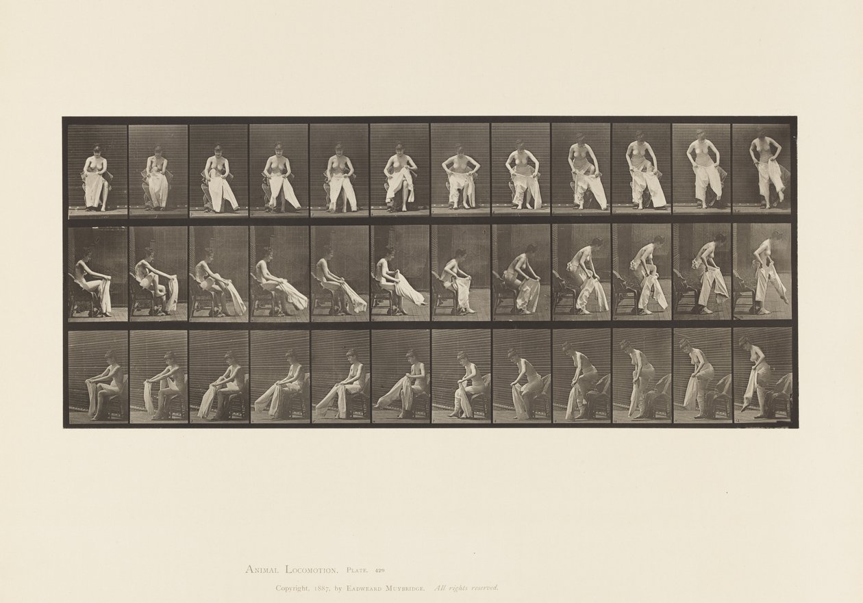Toilet; Rising from Chair and Putting on Clothing by Eadweard Muybridge