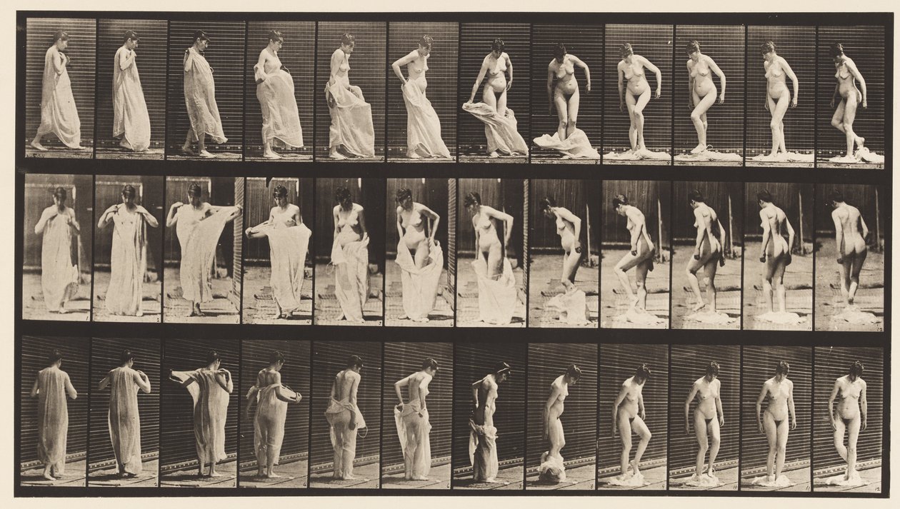 Plate 431. Toilet; Taking Off Clothing by Eadweard Muybridge