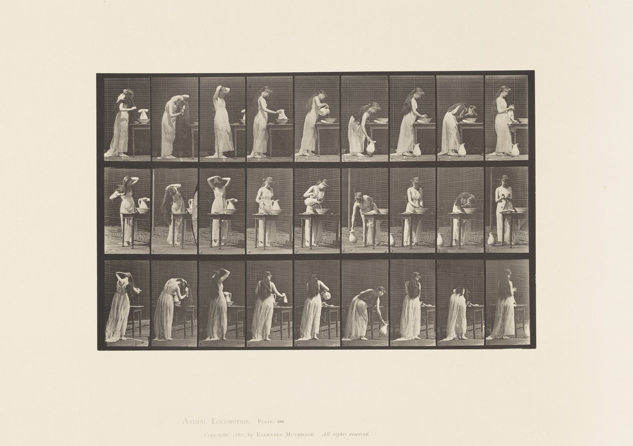 Plate 496. Miscellaneous Phases of the Toilet, 1885 by Eadweard Muybridge