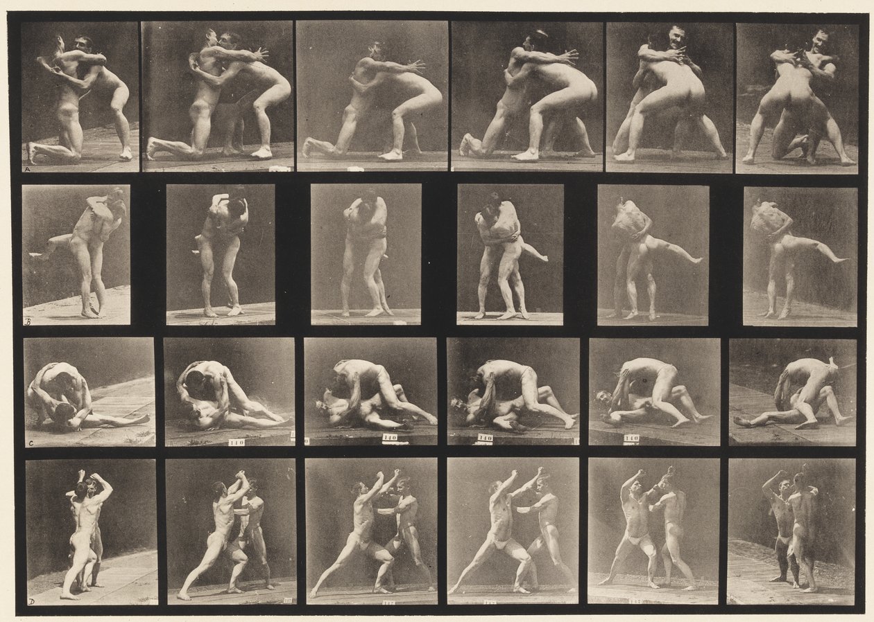 Plate 520. Wrestling by Eadweard Muybridge