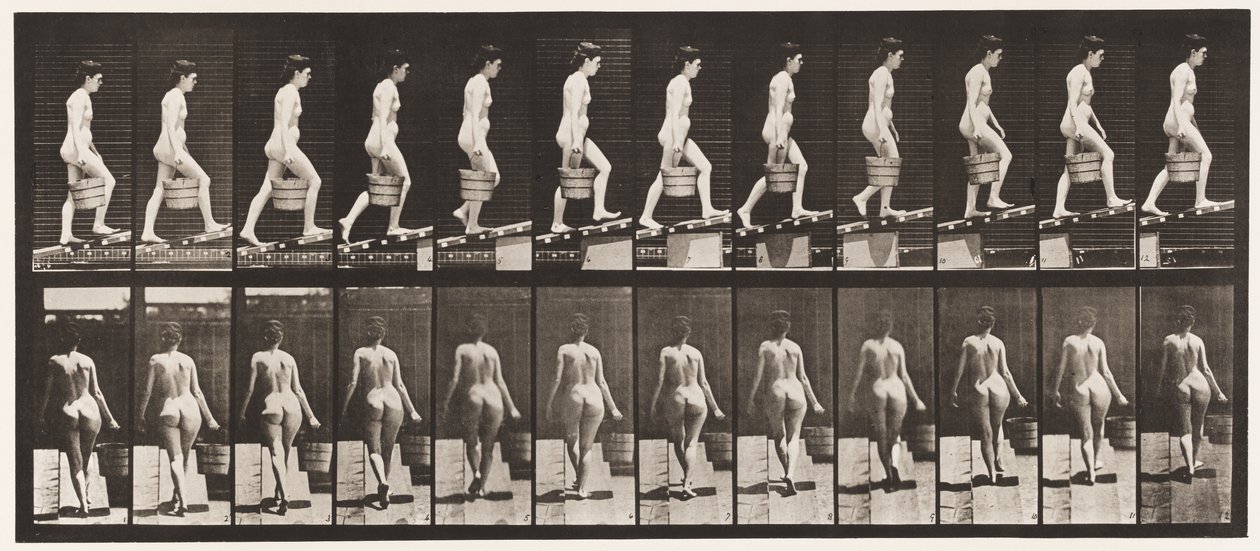 Plate 83. Ascending Incline, Bucket of Water in Right Hand by Eadweard Muybridge
