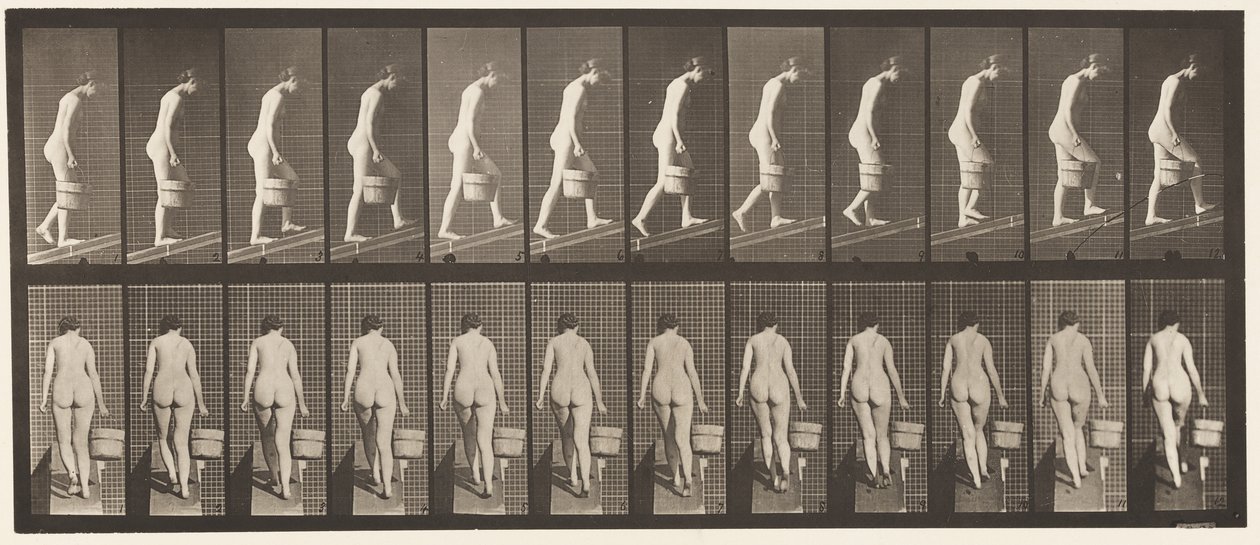 Plate 84. Ascending Incline, Bucket of Water in Right Hand by Eadweard Muybridge