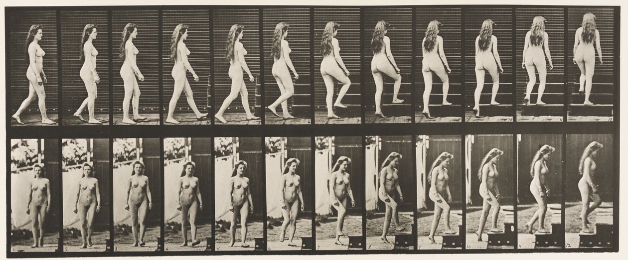 Plate 99. Turning and Ascending Stairs by Eadweard Muybridge