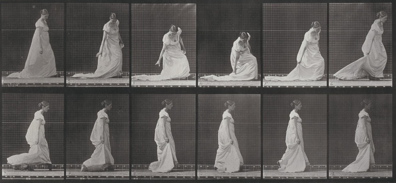 Plate Number 207. Stooping and Lifting Train by Eadweard Muybridge