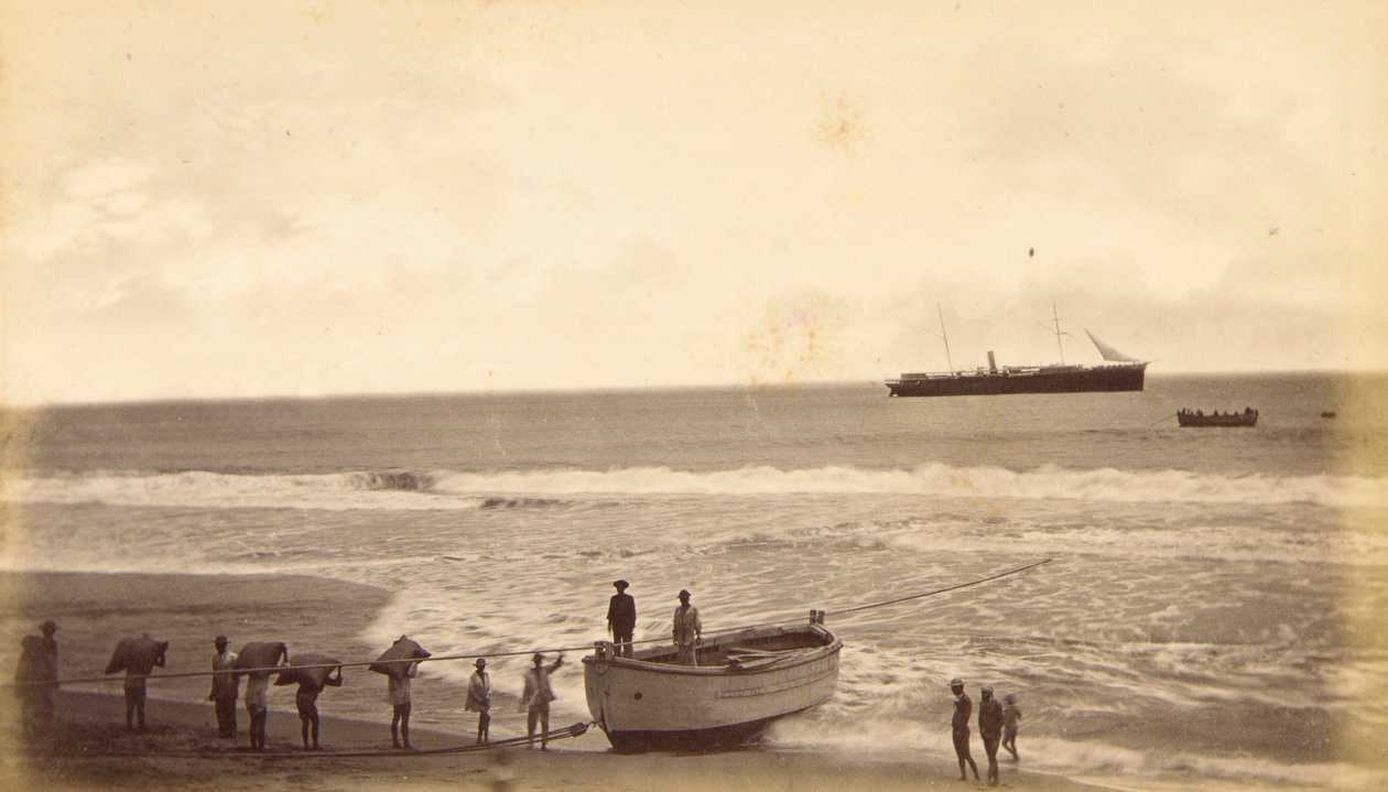 Shipping Coffee, Champerico, Guatemala by Eadweard Muybridge