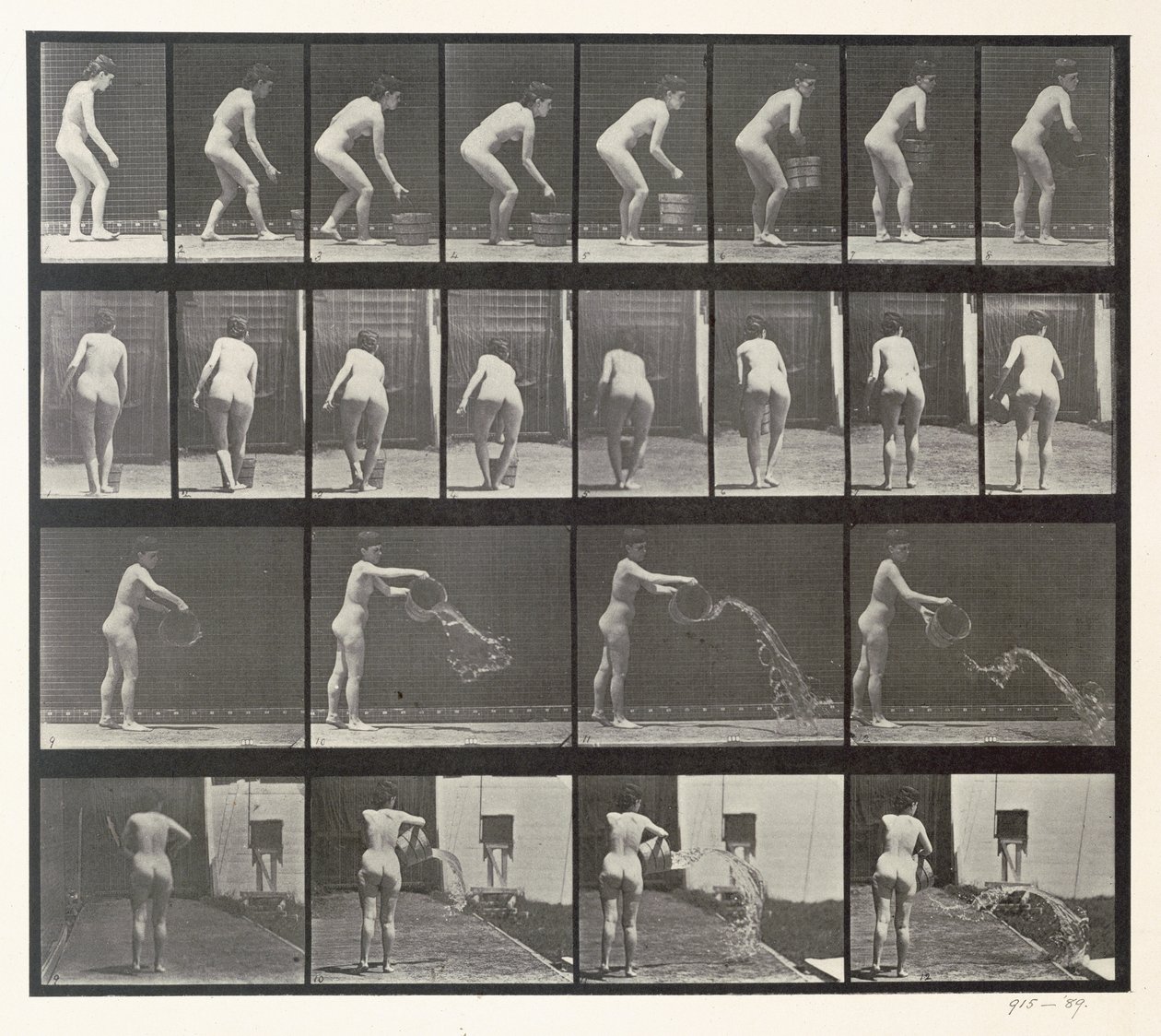 Woman throwing a bucket of water, plate 401 from 