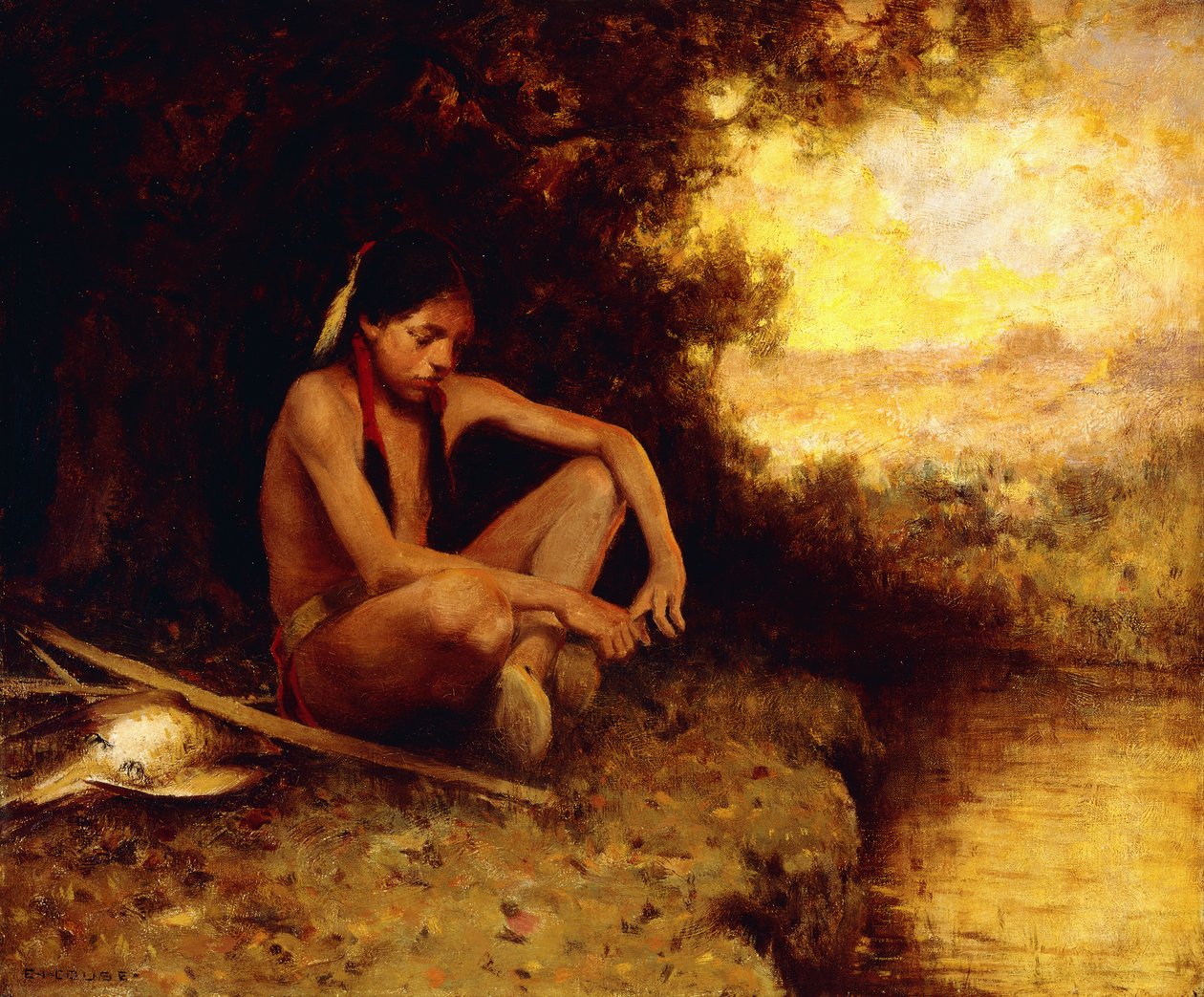 Young Hunter by a Stream by Eanger Irving Couse