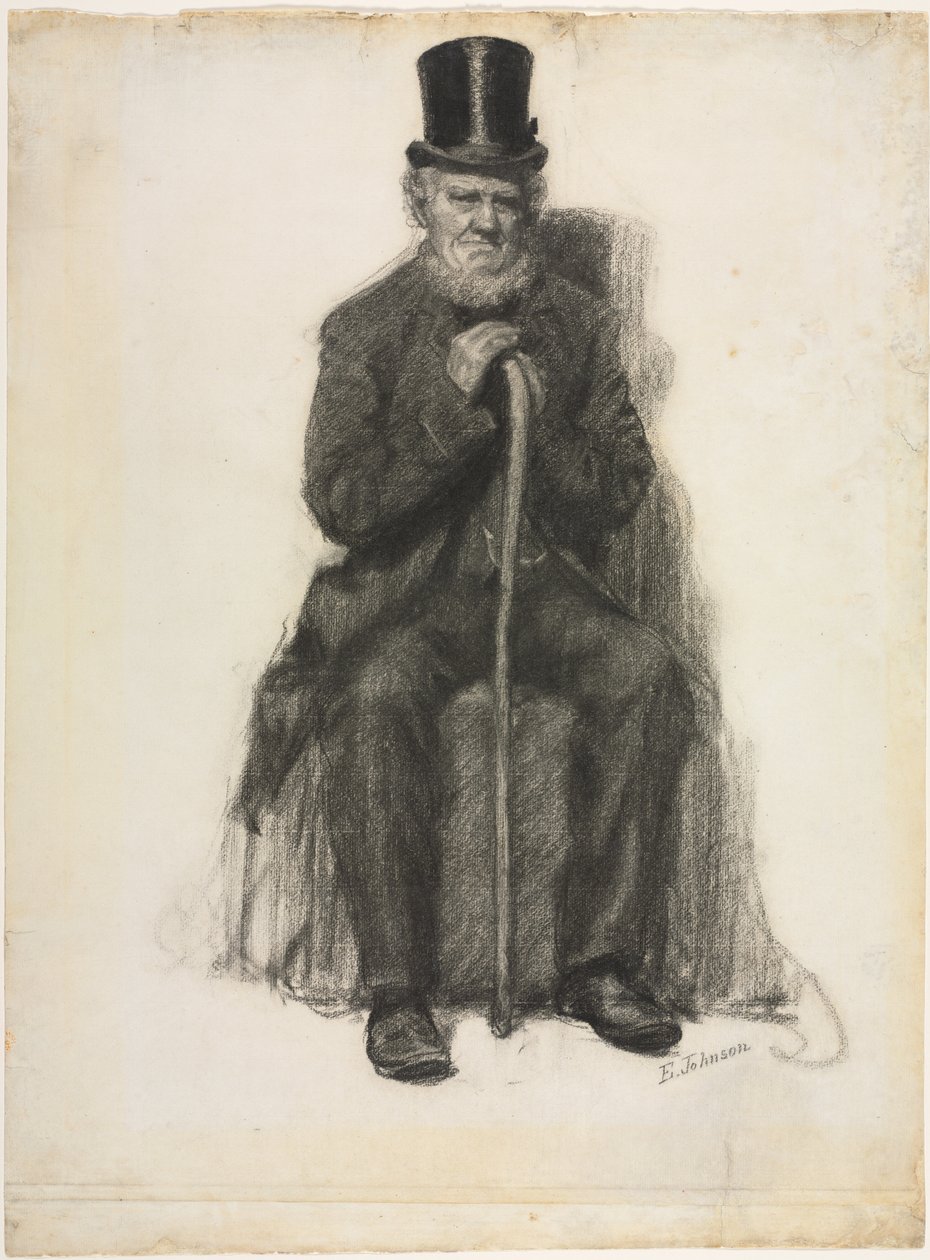 Study of an Old Man (Possibly a Study for Portrait of Peter Folger) by Eastman Johnson