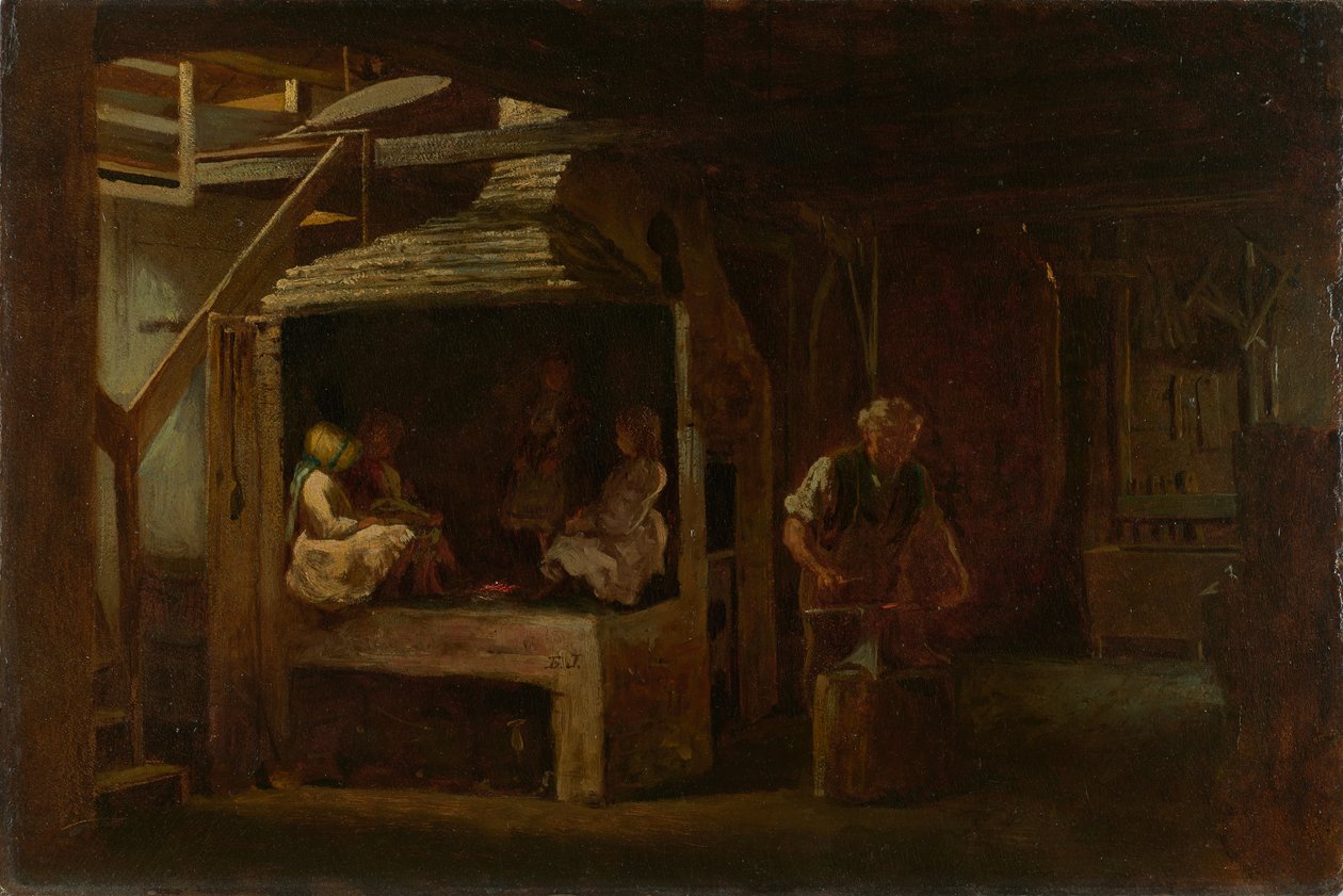 The Blacksmith Shop by Eastman Johnson