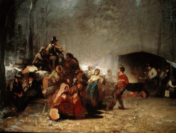 The Party in the Maple Sugar Camp, c.1861-66 by Eastman Johnson
