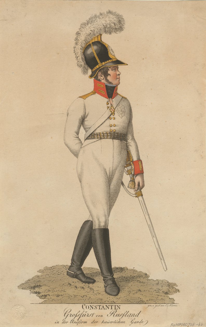 Portrait of Grand Duke Constantine Pavlovich of Russia, 1807 by Eberhard Siegfried Henne