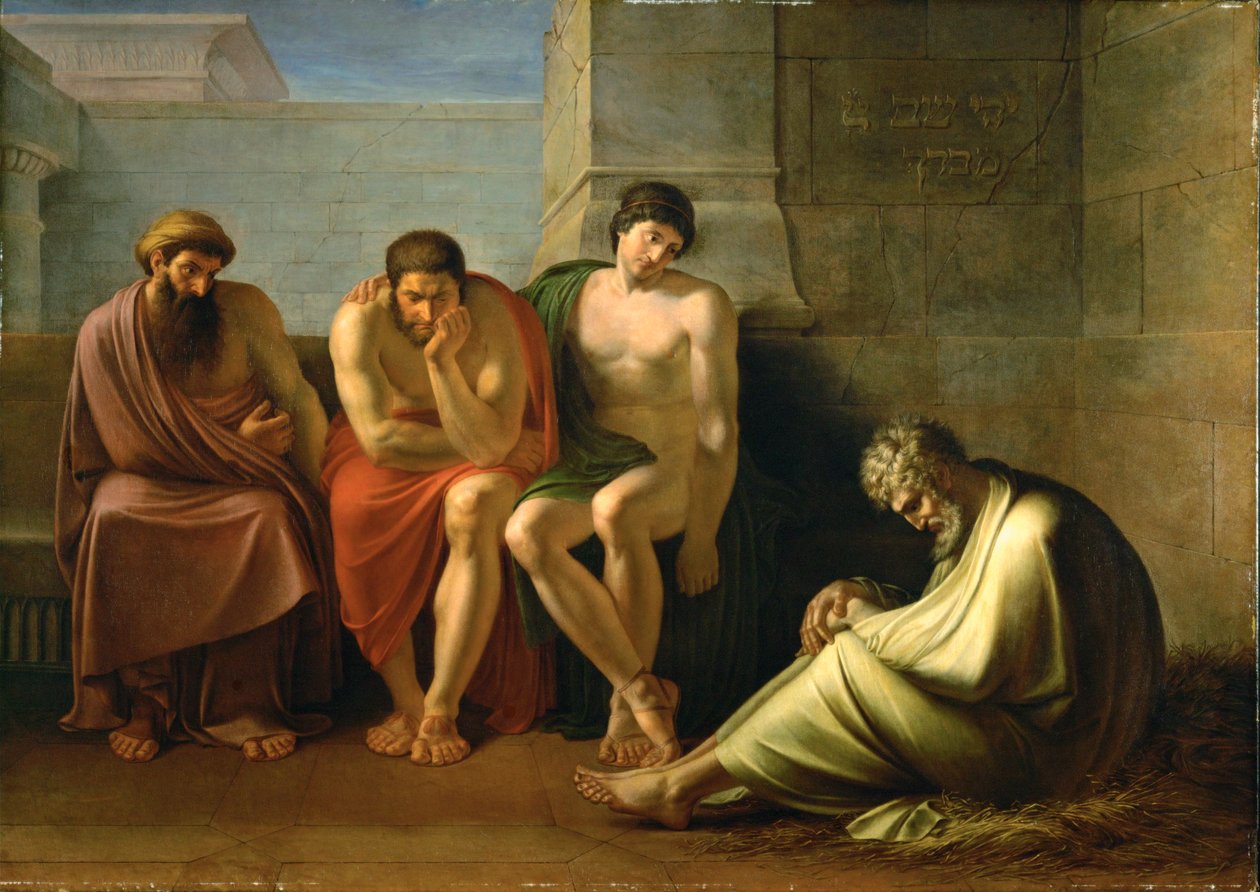 Grieving Job and His Friends by Eberhard Waechter