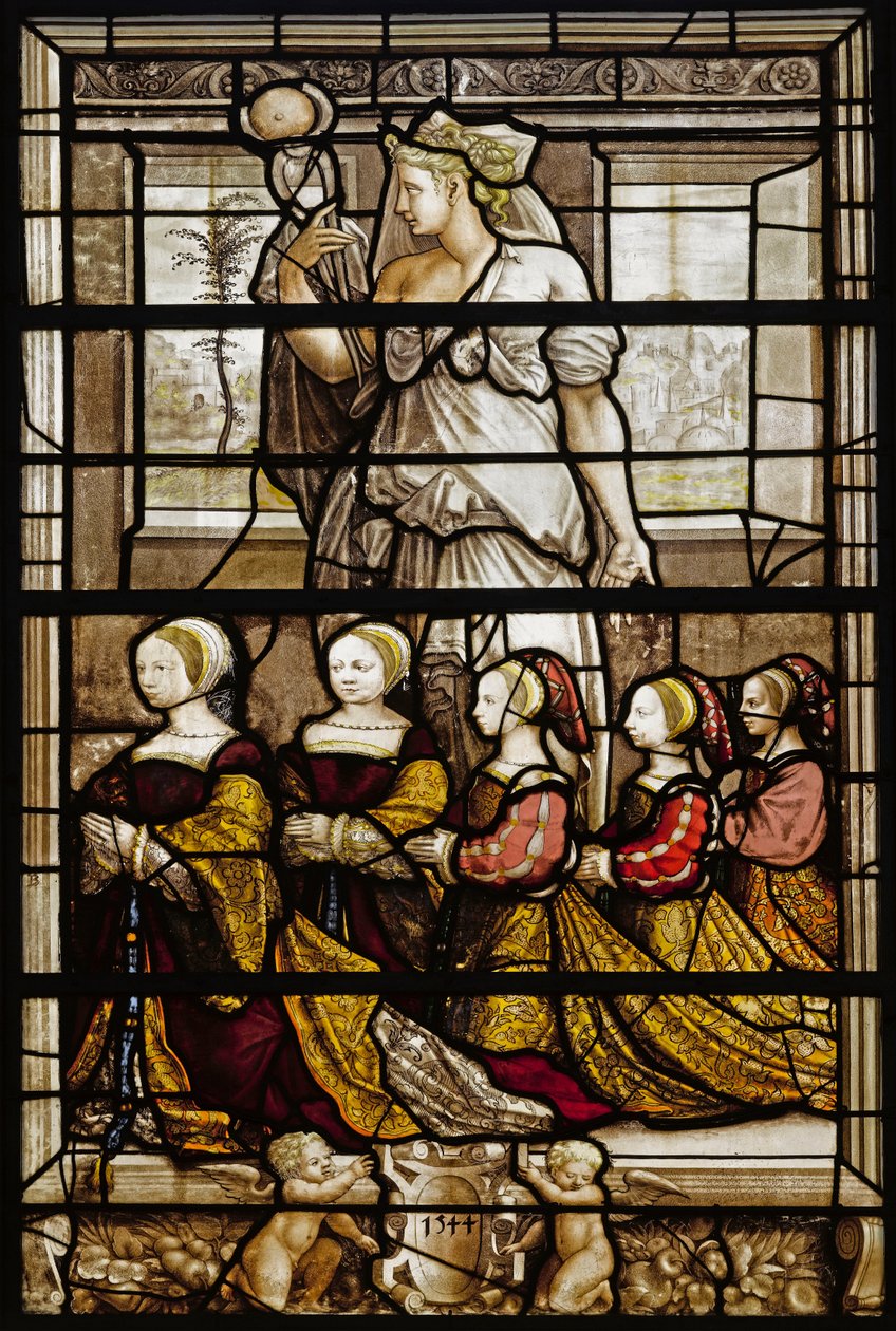 Stained Glass of the Daughters of Constable Anne de Montmorency by Ecole française