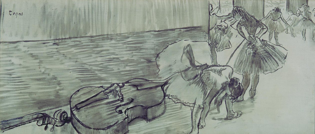 Ballet Preparations The Double Bass by Edgar Degas