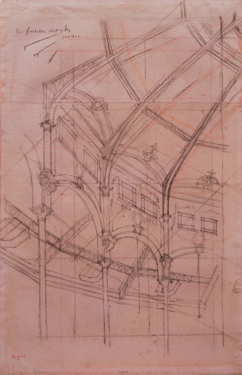 Le Cirque Fernando - architectural study by Edgar Degas