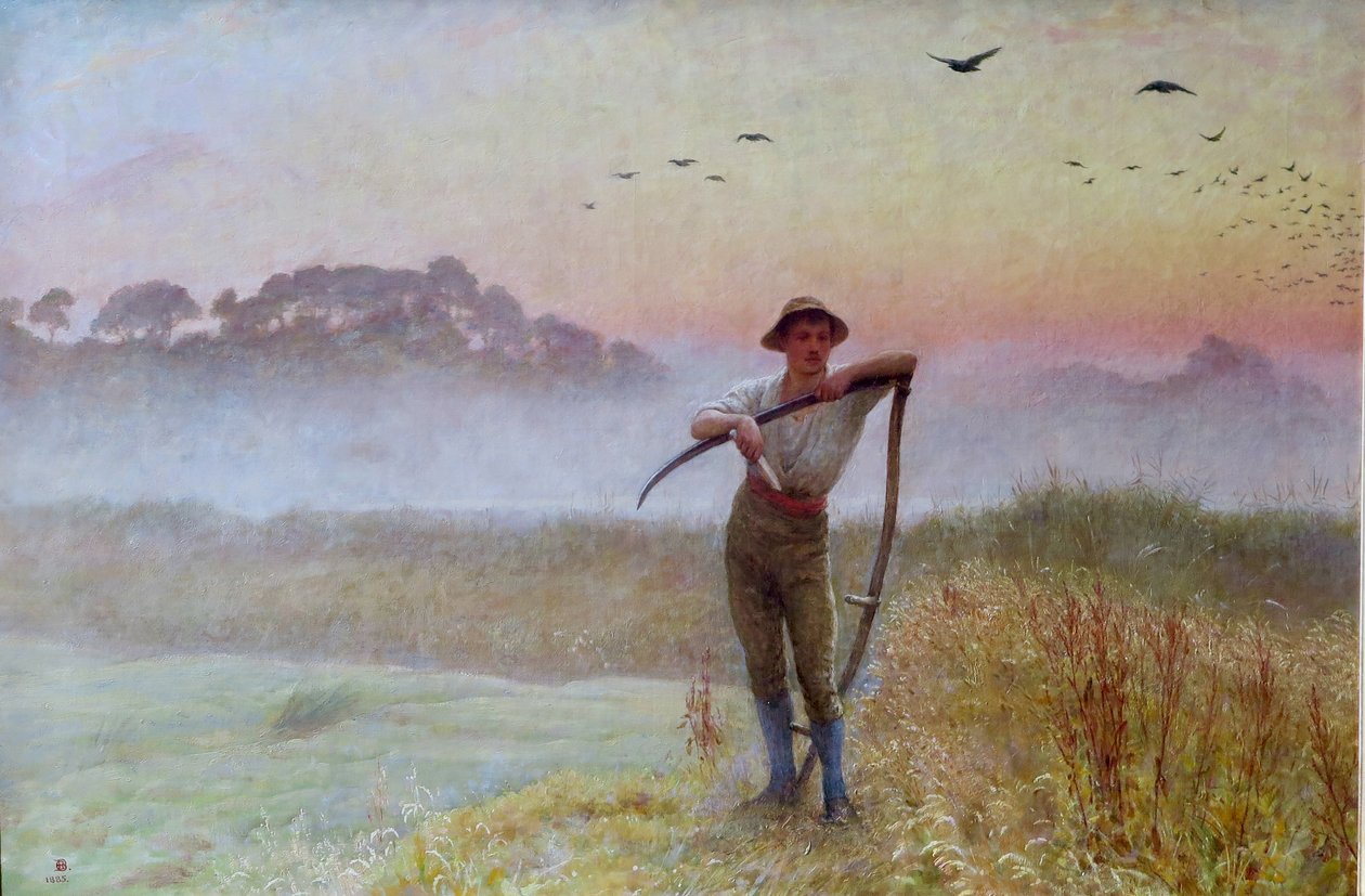 An Autumn Morning: The Reaper...A Man with a Scythe by Edgar Barclay