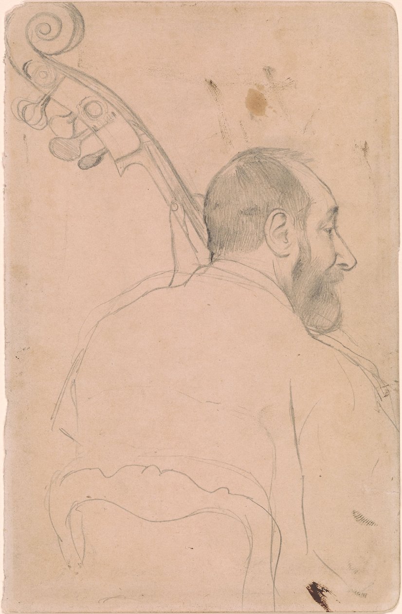 Achille Gouffe, double bass player at the Paris Opera by Edgar Degas
