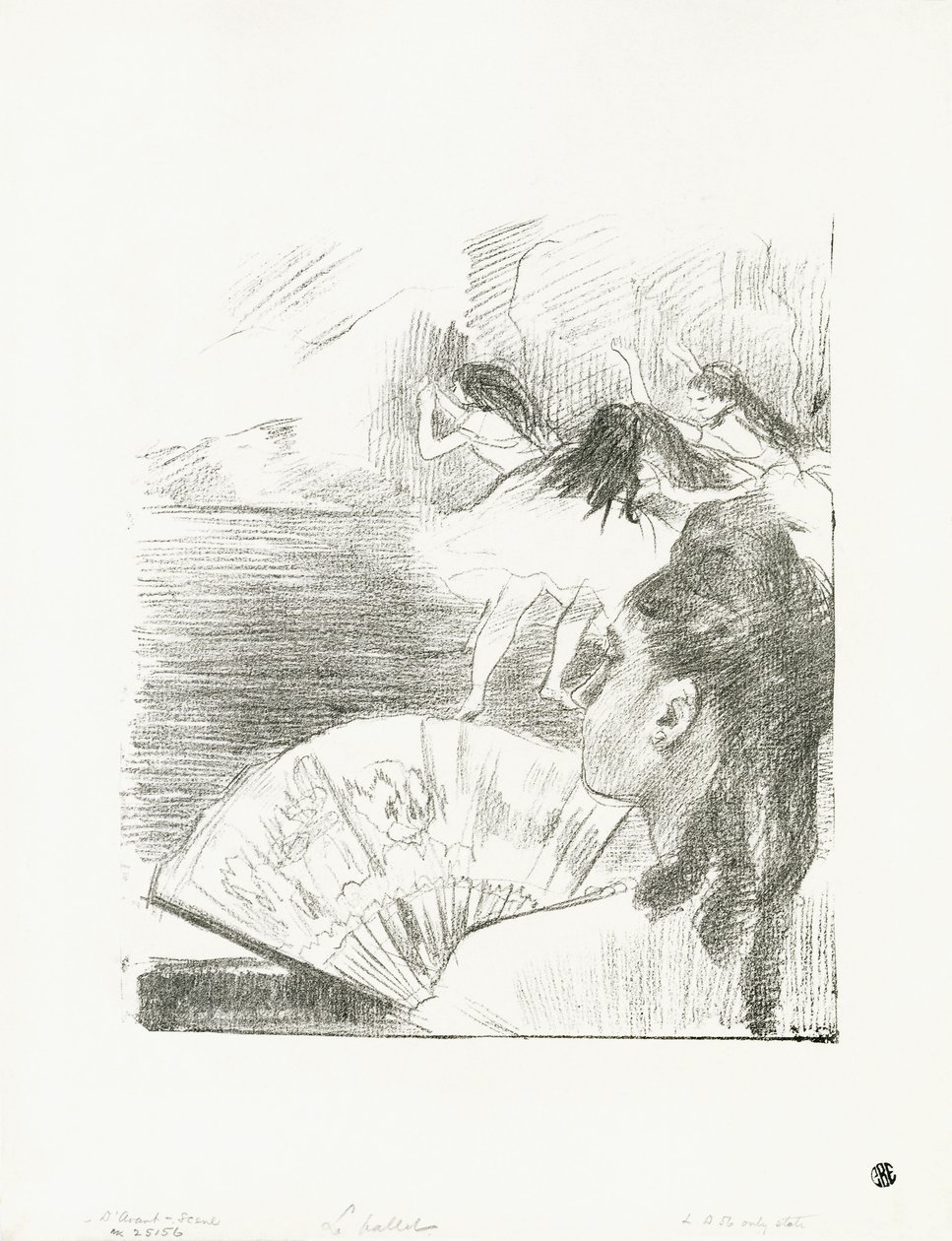 At The Theatre - Woman with a Fan by Edgar Degas