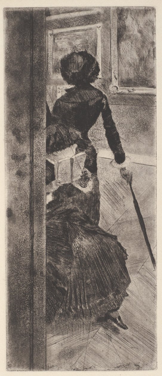 At the Louvre: Painting by Mary Cassatt by Edgar Degas