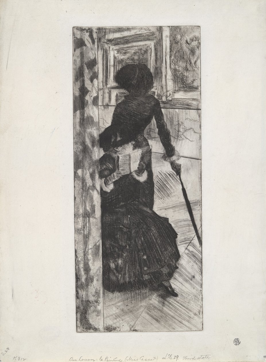 At the Louvre: La Peinture (Mary Cassatt) by Edgar Degas