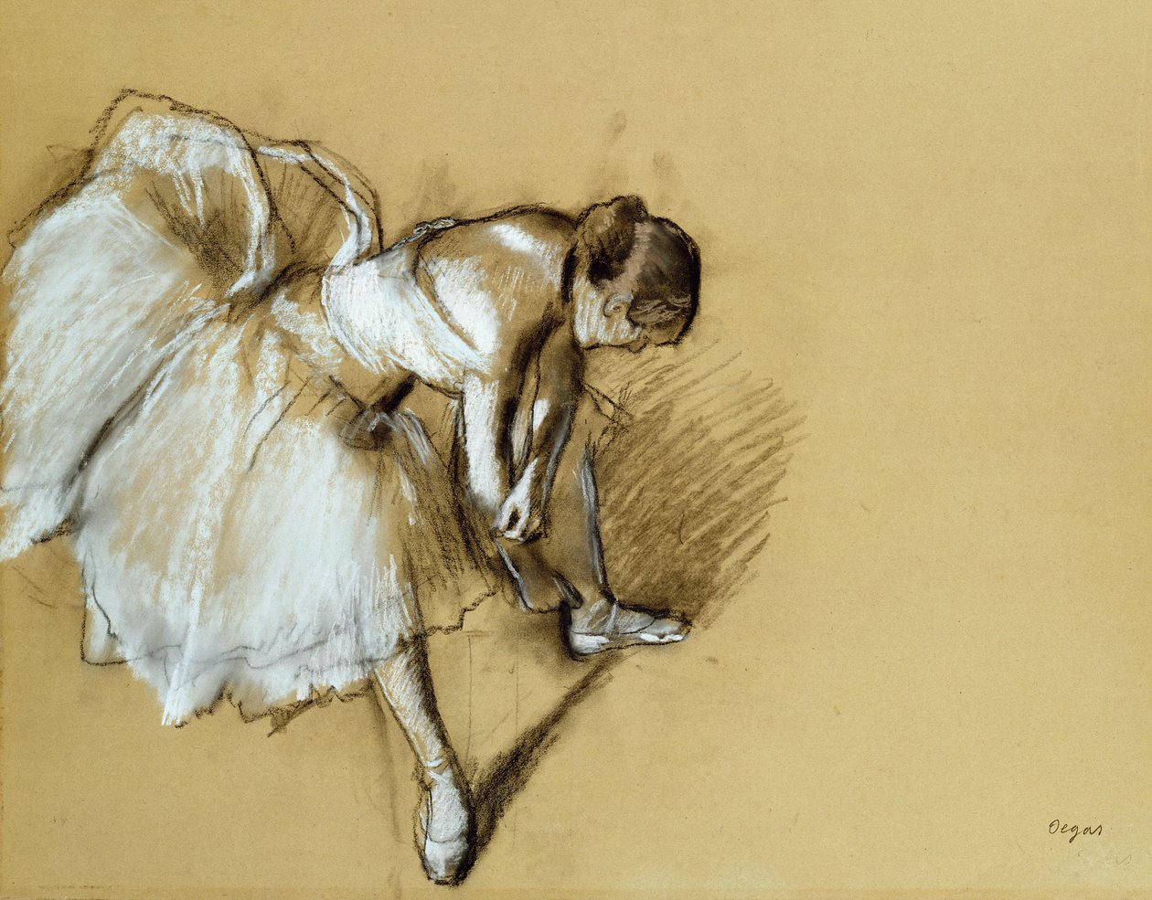 Dancer Adjusting her Shoe, c.1890 by Edgar Degas