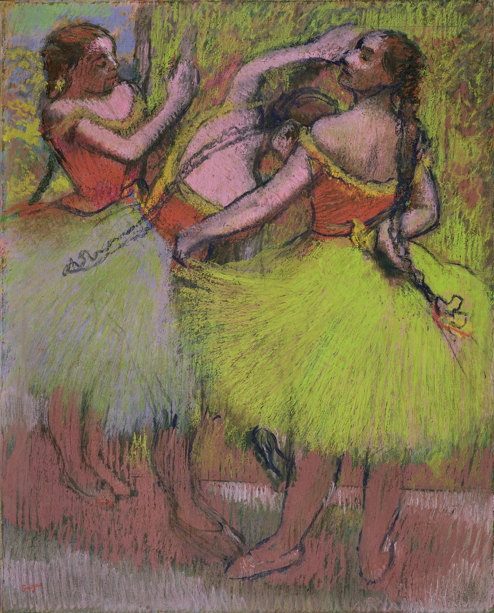 Dancers with Hair in Braids by Edgar Degas