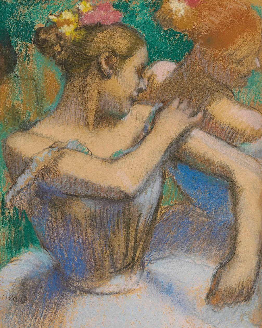 Dancer Adjusting Her Shoulder Straps by Edgar Degas