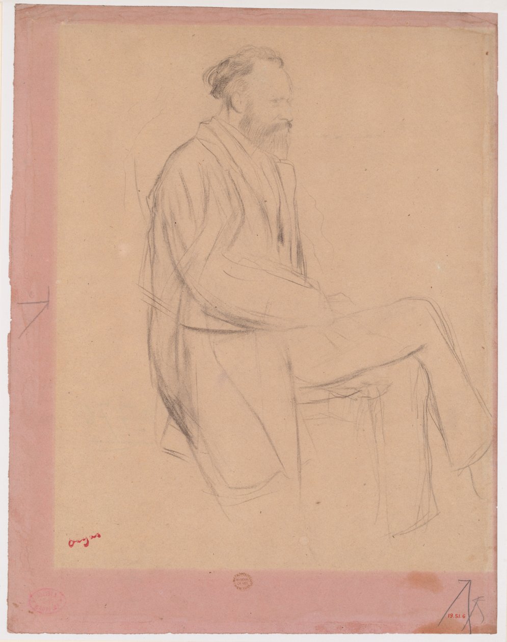 Édouard Manet, Seated, Right Profile by Edgar Degas
