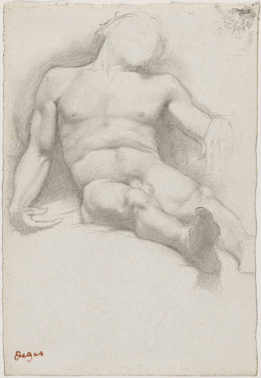 Étude - Homme Nu Couché by Edgar Degas