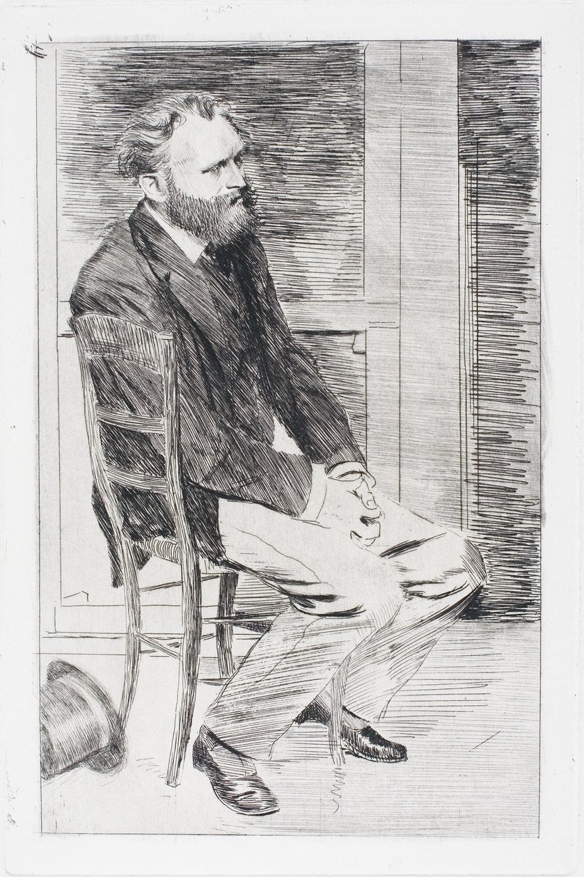 Manet Seated, Turned to the Right by Edgar Degas