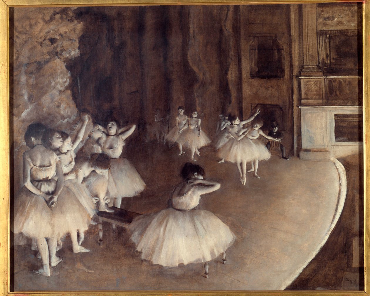 Repetition of a ballet on the stage (detail) by Edgar Degas