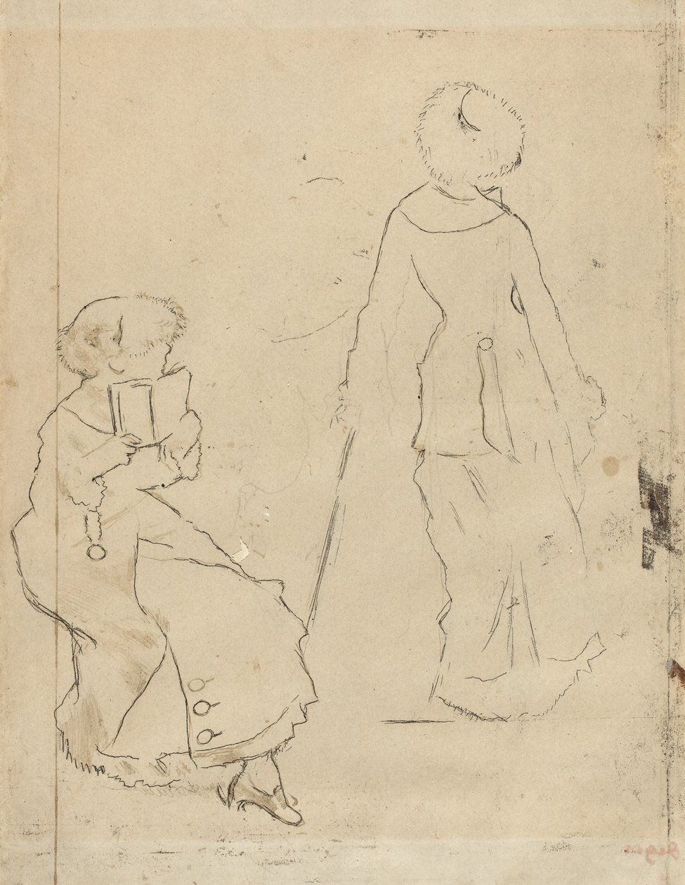 Study for Mary Cassatt at the Louvre (verso) by Edgar Degas