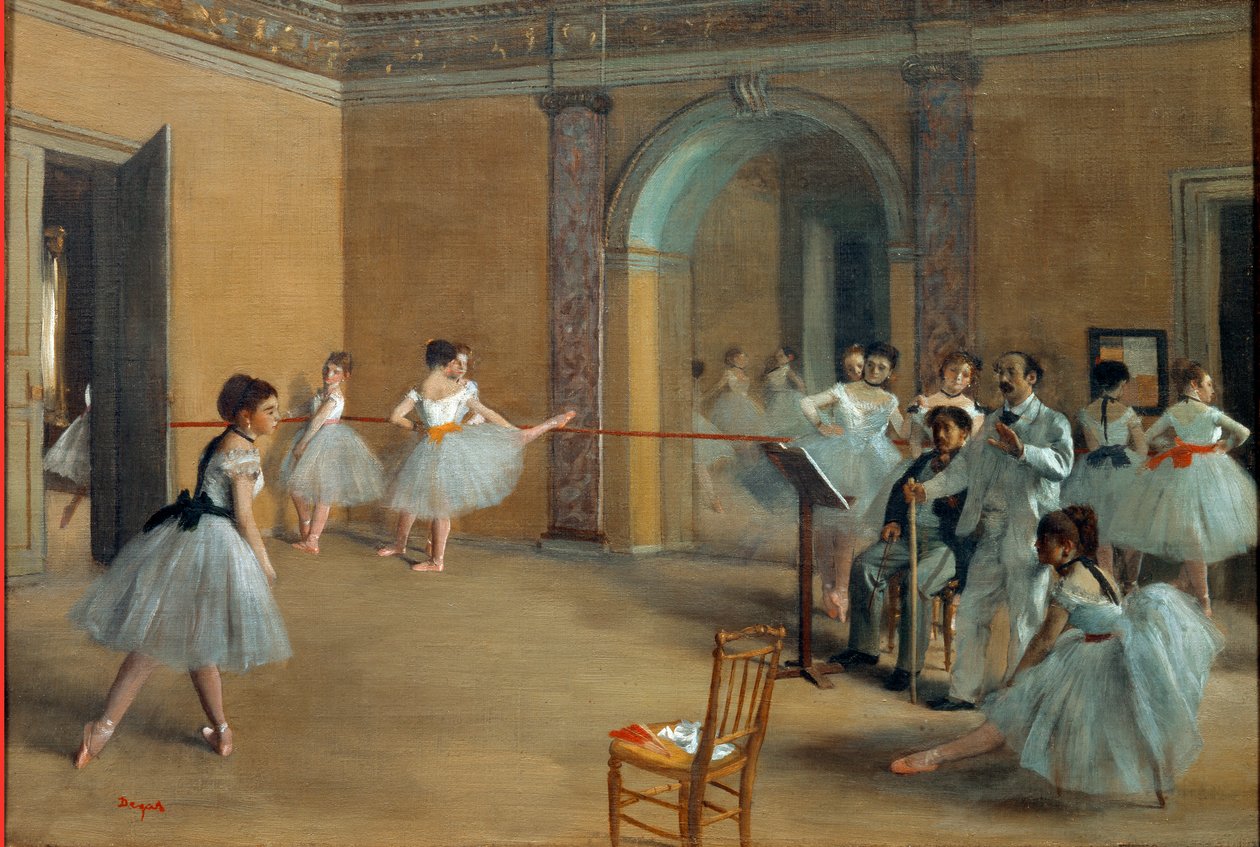 The Dance Foyer at the Opera on the rue Le Peletier by Edgar Degas