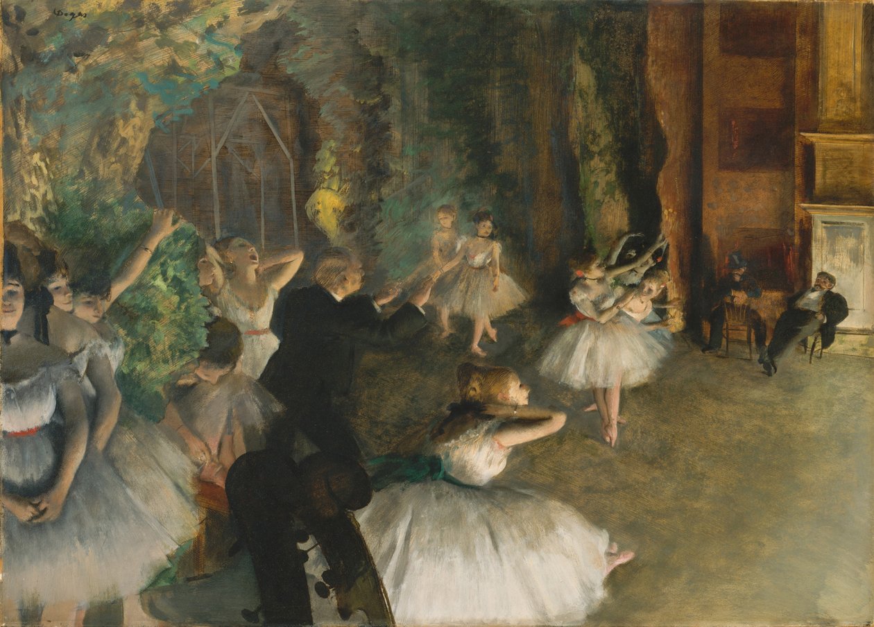 The Rehearsal of the Ballet on Stage by Edgar Degas