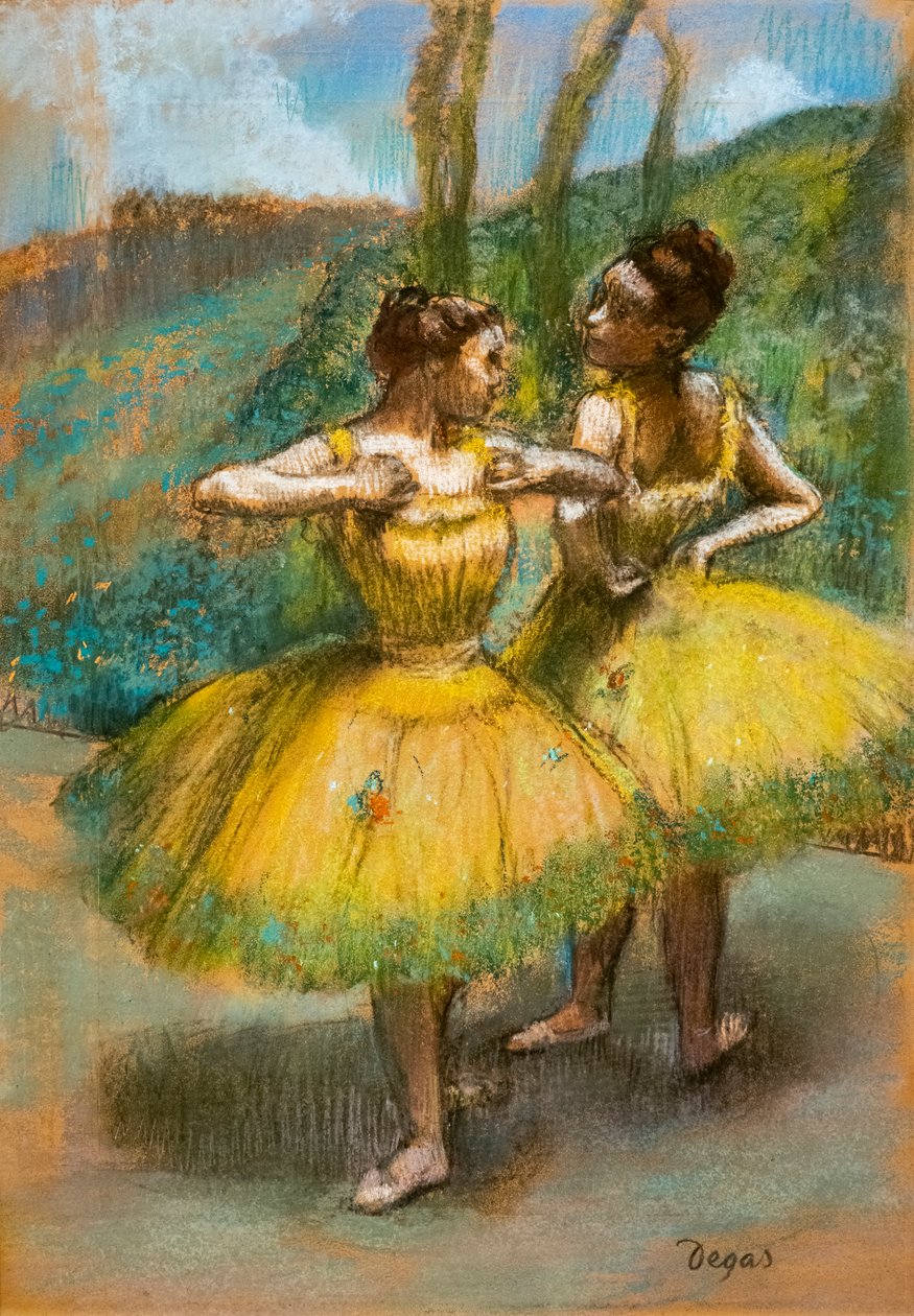 Two Dancers in Yellow by Edgar Degas
