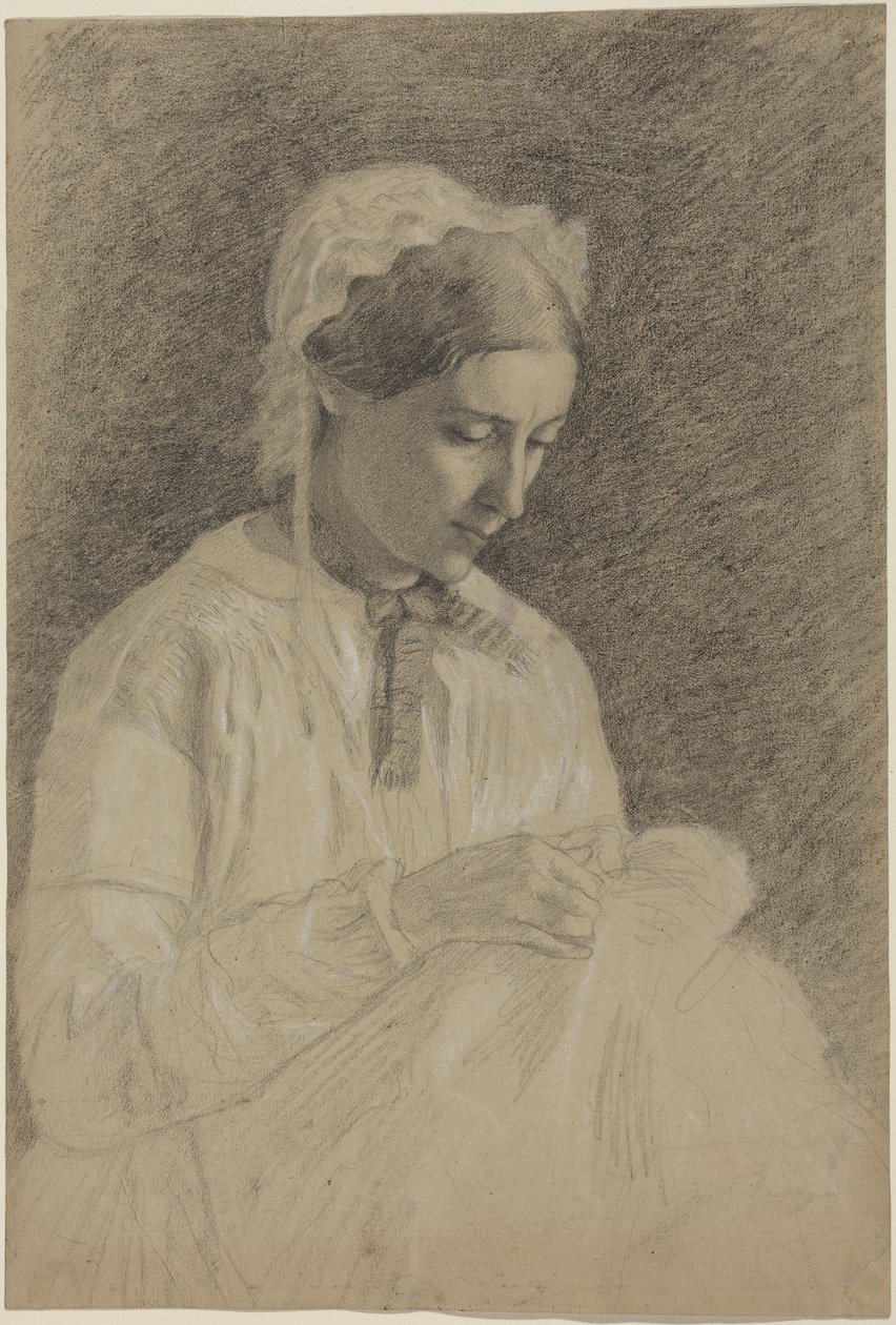Woman Embroidering by Edgar Degas