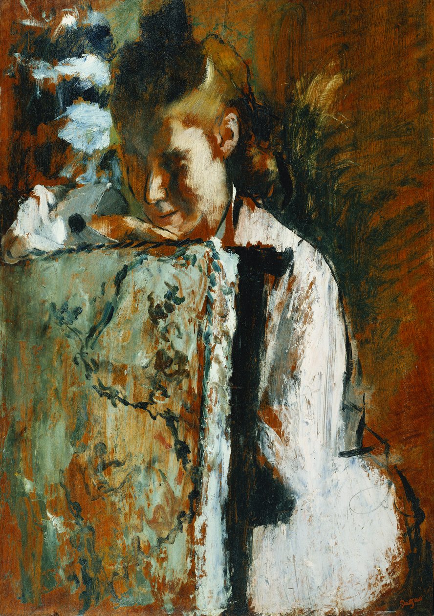 Young Girl Sitting Leaning Against the Back of a Chair, c.1889 by Edgar Degas