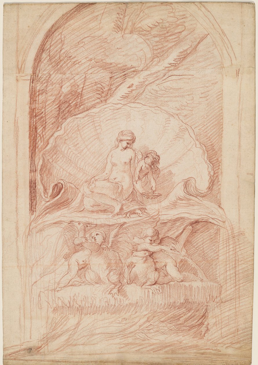 Rocaille Fountain with Venus, Amorini, and Swans by Edmé Bouchardon