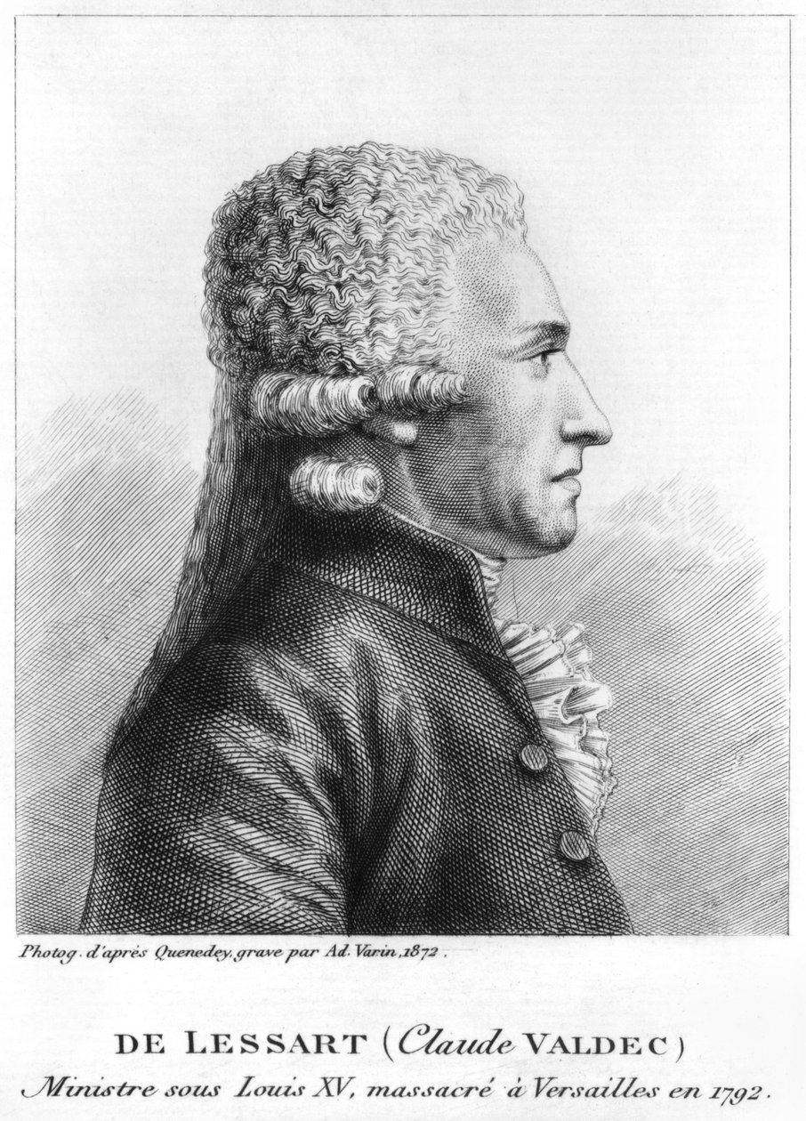 Portrait of Claude Valdec de Lessart engraved by Ad. Varin, 1872 by Edme Quenedey