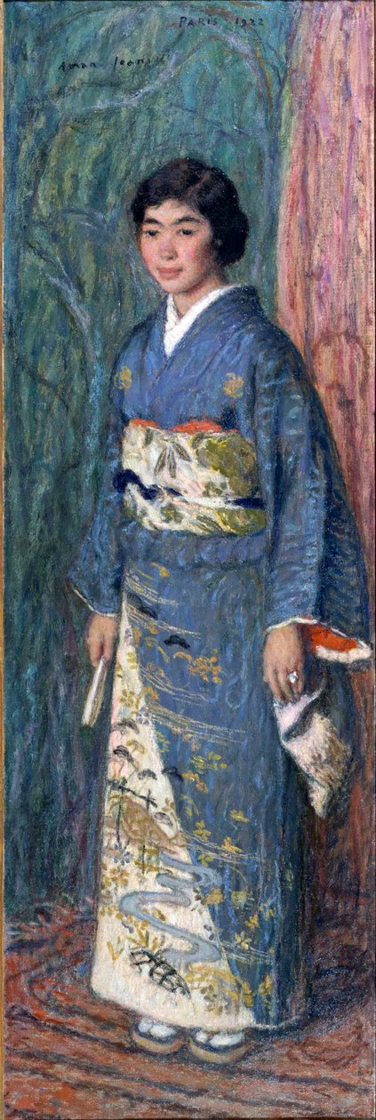 Portrait of a Japanese woman in a kimono, or Madame Kuroki by Edmond François Aman Jean