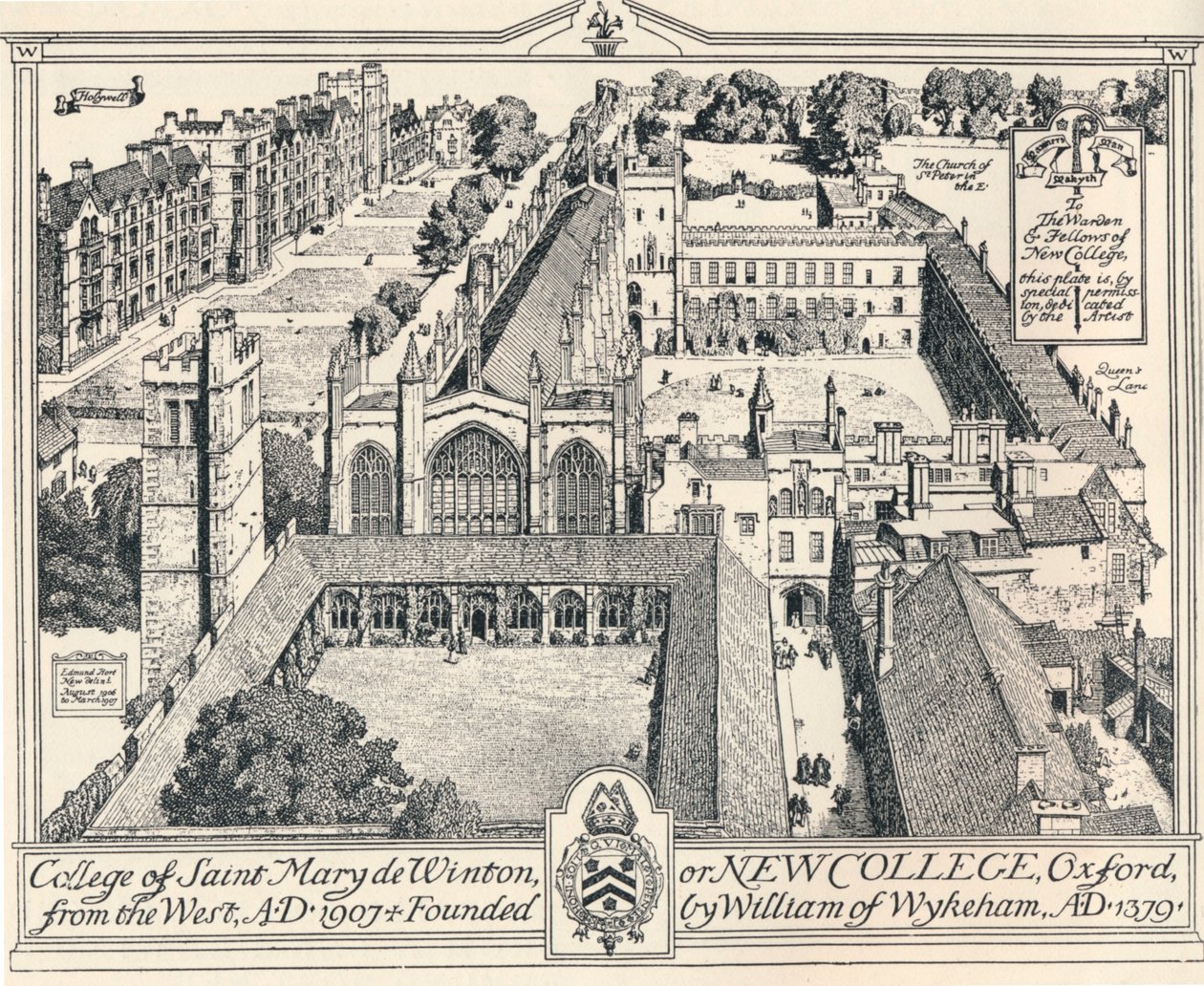 New College, Oxford, c1905 by Edmund Hort New